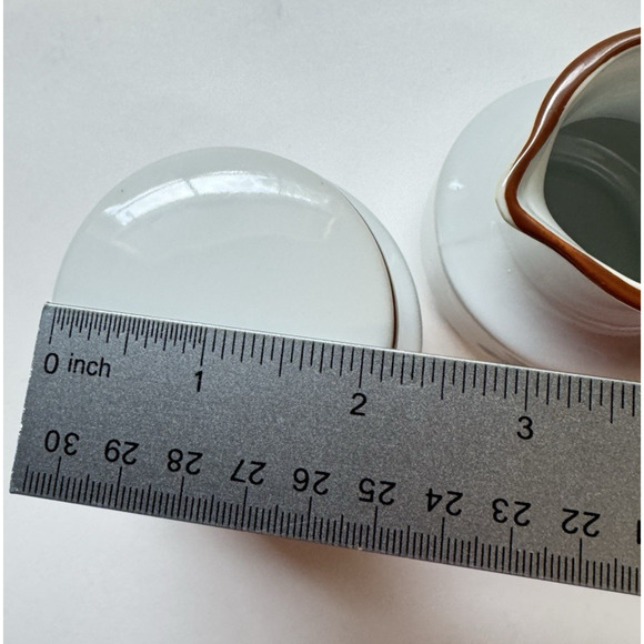 MCM Handgemalt Stoneware Creamer and Sugar Canister Vintage Brown Floral - Picture 7 of 8